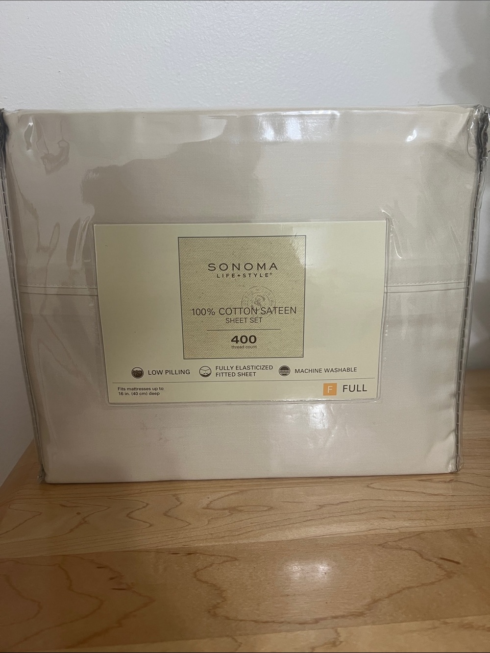 Sonoma Full Cotton Sateen Sheet Set in Cream